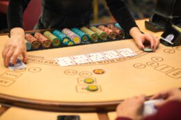 Blackjack,Dealer,Handing,Cards, ,Casino,Table,Game,In,Action